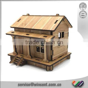 MDF/Plywood Bamboo Like 3D Mini Wood House Puzzle thumbnail-1