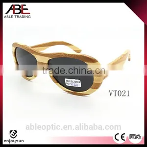 2016 UV400 Blue Mirror Lens Fashion Designer Bamboo Wooden Polarized Sunglasses FDA CE Supplier's Choice thumbnail-3