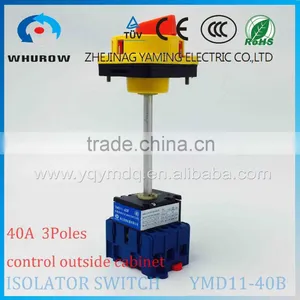 Isolator Switch With YMD11-40B With Padlock Aluminum Pole 40A 3 Poles Load Break Power Cut off Operate Outside Cabinet thumbnail-1