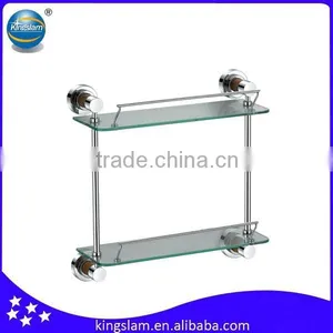 Chinese Bathroom Double Glass Shelf thumbnail-1