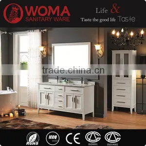 Double Sinks Solid Wood Bathroom Vanity With 18mm Marble thumbnail-1