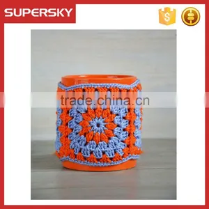 V-74 Colorful Knitted Mug Sleeve Warmmer Sweater Mug in Muti-color thumbnail-4
