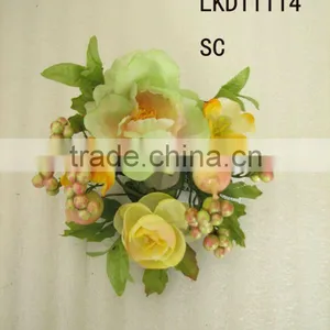 2014 Popular Style Artificial Flower Silk Artificial Penoy Flower Candle Ring thumbnail-1