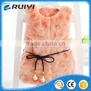 New Designed Fancy Wholesale Children Clothes Faux Fur Winter Waistcoat thumbnail-3