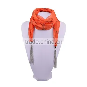 2016 Spring Chiffon Women New Design Silver Tasseled Multifunctional Scarf thumbnail-3