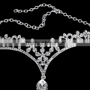 New Fashion Bridal Crystal Pendant Decorative Headband Tiara Crown Jewelry thumbnail-6