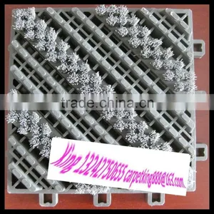 Interlocking Three and One Doormat Grey Brush thumbnail-1
