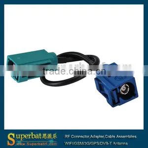 Fakra Jack C Blue Straight to Fakra Jack Z Waterblue Straight Pigtail RG174 4m Extension Cable thumbnail-1