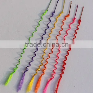 Long Solid Colored Colorful Curly Hair thumbnail-1