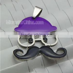 PND1996 High Quality Stainless Steel Enamel Beard Pendants thumbnail-3