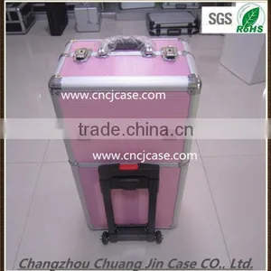 Aluminum Trolley Make up Case,aluminum Rolling Hairdressing Case,aluminum Trolley Cosmetic Case thumbnail-2