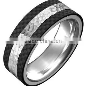 Fashion Generous New Design Carbon Fiber Finger Ring Tungsten Carbide Jewelry Titanium Ring thumbnail-5