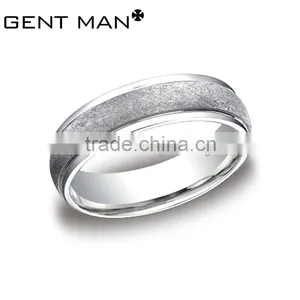 Surface Etched Titanim Steel Ring Men's 316L Stainless Steel Rings Jewelry thumbnail-6