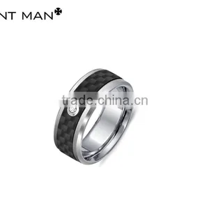 2016 Hot Selling 8mm Rings Wedding Rings Band Carbon Fiber Titanium Ring Engagement Ring thumbnail-1