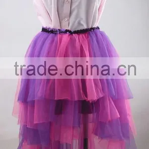 Colorful Tutu Skirt Front Short Back Long Pettiskirt For Women thumbnail-2