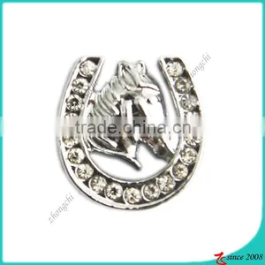 Fashion Jewelry Metal 10MM Lucky Horse Shoe Slide Charm thumbnail-1
