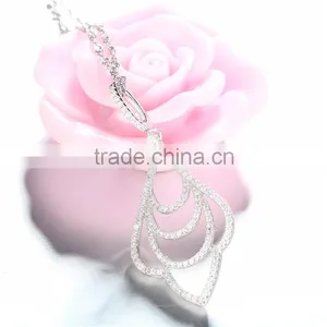 925 Sterling Silver Diamond Bridal Dubai Custom Jewelry Set E0019 thumbnail-3