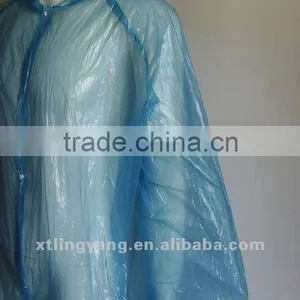 Adult's Disposable Polythene Waterproof PE Raincoat thumbnail-3
