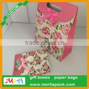 Bowknots Paper Foldable Carrier Gift Bags Wedding Favors 12x16x6cm Parties Bags thumbnail-3