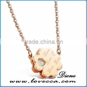 Wholesale China Jewelry Supplier Women Clover Crystal Fashion Necklace thumbnail-1