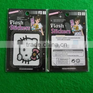 Glitter Powder Hello and Kitty Sticker for Mobile Phone thumbnail-2