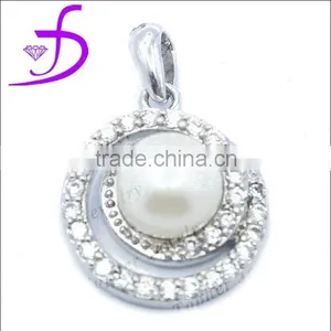 MOP Mother of Pearl Sterling Silver Fresh Water Pearl Pendant Pearl Jewelry thumbnail-1