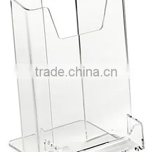 4 x 9 Acrylic Brochure Holder for Tabletop, With Business Card Pocket thumbnail-2