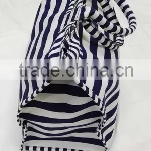 Wholesale Cotton Stripe Women Stripe Canvas Tote Bag , Printing Cotton Tote Beachbags ,women Tote Bag (H81) thumbnail-1