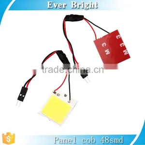 Constant Nonpolarity COB 48SMD LED Panel Roof Light Lamp + T10 Festoon Adapter Dome Light Bulb thumbnail-2