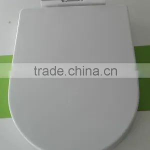 Toilet Seat With Chrome Whisper-Close Hinges, D Shape, White thumbnail-2