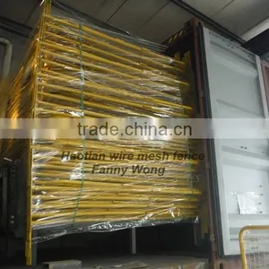 Yellow and Black Powder Coating Temporary Fence High Fence thumbnail-5