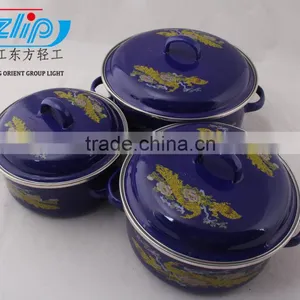 16-20CM 3 Pcs Casserole Straight Shape W/Metal Cover Dark Color Decor thumbnail-3