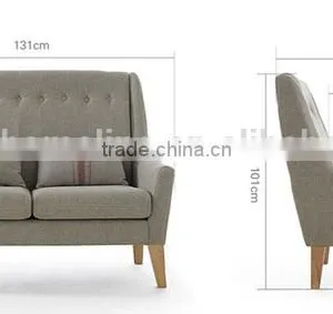 SFA00045 Antique Wood Frame Fabric Sofa Single Seat Couches Meeting Room Sofa thumbnail-3