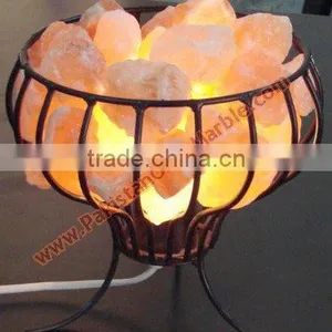 UNIQUE WROUGHT IRON SALT LAMPS WITH SALT CHUNKS thumbnail-1