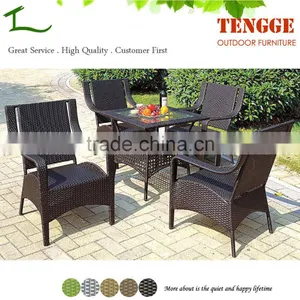 Outdoor 5 Pieces Wicker Rectangular Dining Chair Set Includes 4 Side Chairs thumbnail-5