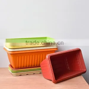 Biodegradable Plant Fiber Square Plant Pots Plastic With Saucers thumbnail-3