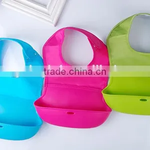 Silicone Roll Up Bib With Comfort-Fit Fabric Neck thumbnail-1