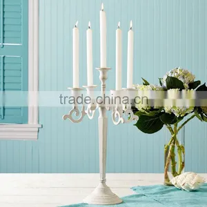 Candelabra, White Candelabra,glass Candelabra thumbnail-1
