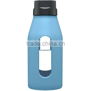 Light Blue Glass Water Bottle Silicone Protective Cover thumbnail-1