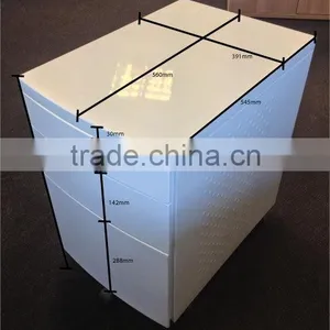3 Drawer Mobile Pedestal BBF Cabinet Metal Steel 3 Drawer Movable Cabinet Wagon thumbnail-1