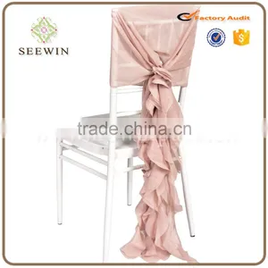 Chiffon Ruffled Willow Chair Sash Us. thumbnail-3