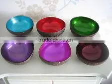 High Quality Eco Friendly Vietnamese Lacquer Natural Inside Outside Color Coconut Bowl thumbnail-1