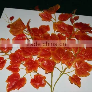 Plastic Artificial Grape Red Leaves for Home Decoration thumbnail-1