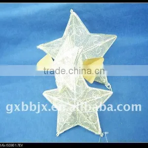 White Wire Star Shape Christmas Decorative Crafts Set of Three thumbnail-1