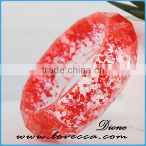 Clear Real Dried Pressed Flower Resin Jewelry Bangles thumbnail-3