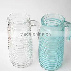 Cheap Daily Use Party Cold Beverage Texure Glass Pitcher With Handle thumbnail-3