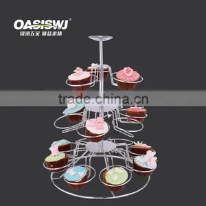 New 3 Tier Chrome Plate Cupcake Stand Wedding Cake Stand,mental Cupcake Stand thumbnail-1