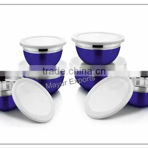 Stainless Steel Color Mixing Bowl With Lid thumbnail-1