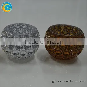 Elliptical Broken Silver Plating Glass Candle Holder thumbnail-2