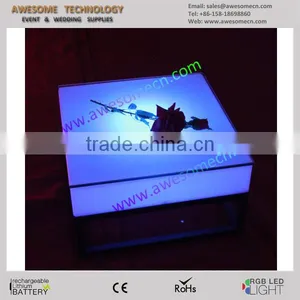 Stainless Steel Frame Led Illuminated Coffee Table Wholesale thumbnail-1